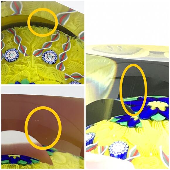 Perthshire PP224 2000 Flower & Complex Canes Yellow Lace Twist Paperweight Cert - Picture 14 of 15